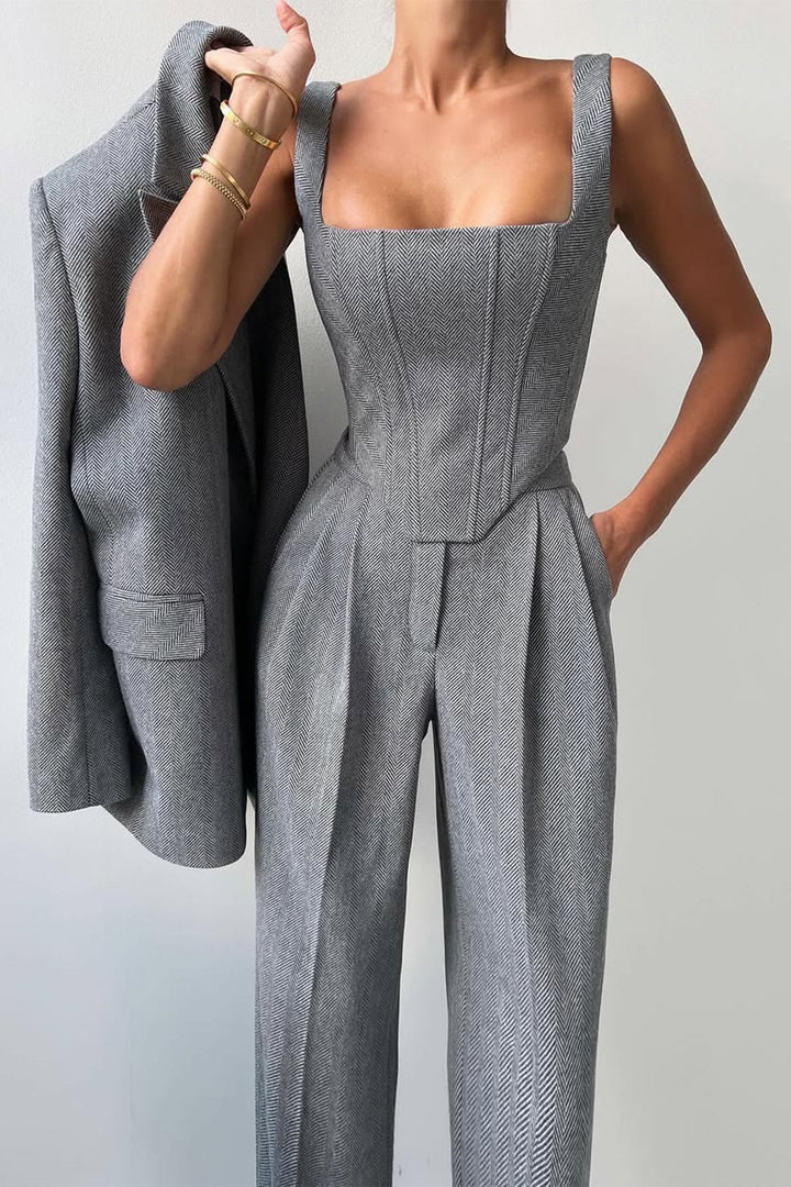 Dolce™ - Conjunto de três peças com blazer trespassado