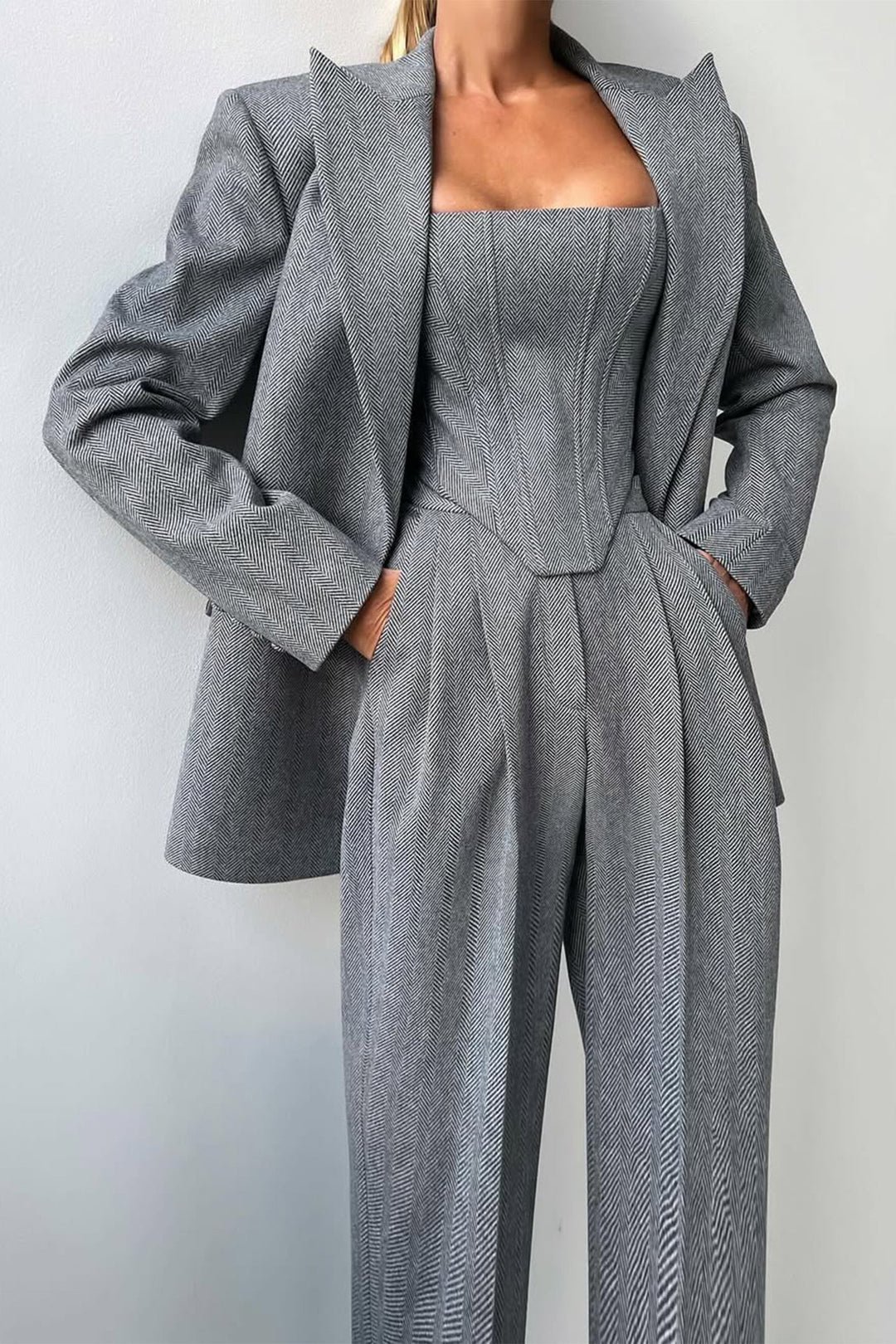 Dolce™ - Conjunto de três peças com blazer trespassado