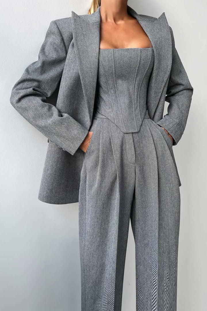 Dolce™ - Conjunto de três peças com blazer trespassado