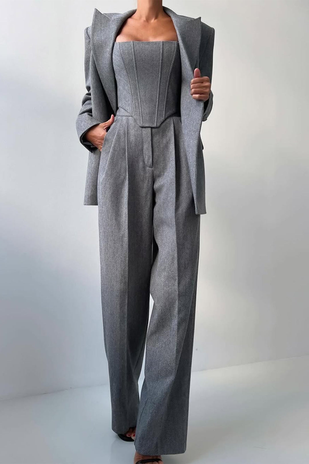 Dolce™ - Conjunto de três peças com blazer trespassado