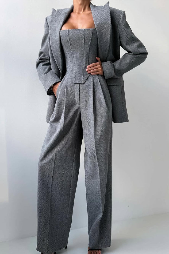 Dolce™ - Conjunto de três peças com blazer trespassado