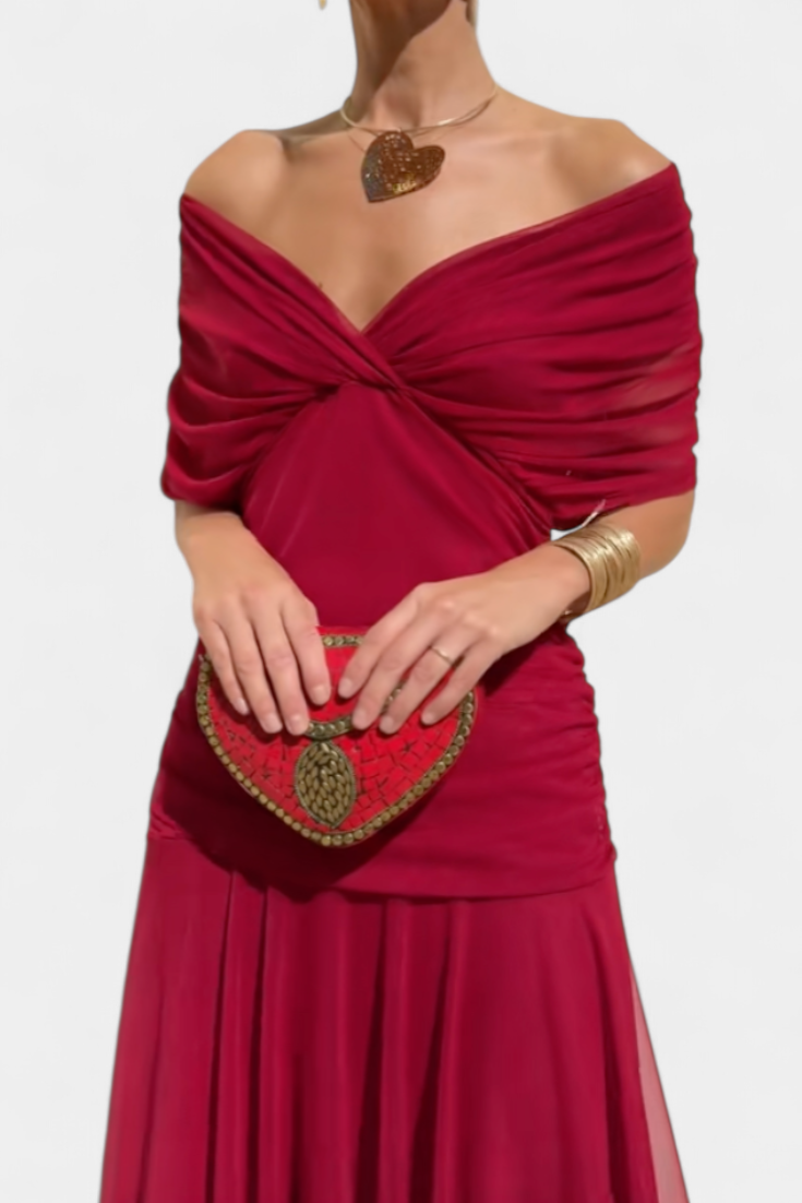 Magda™ | Vestido largo de flores com decote em V