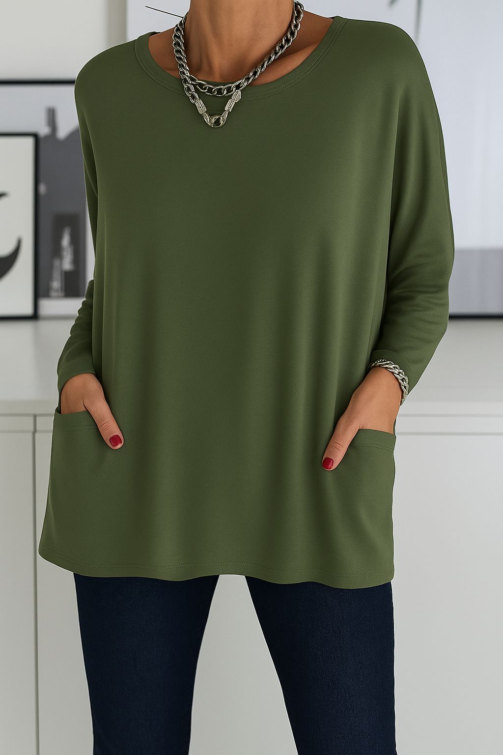 Victoria – Blusa longa feminina com elegância descontraída