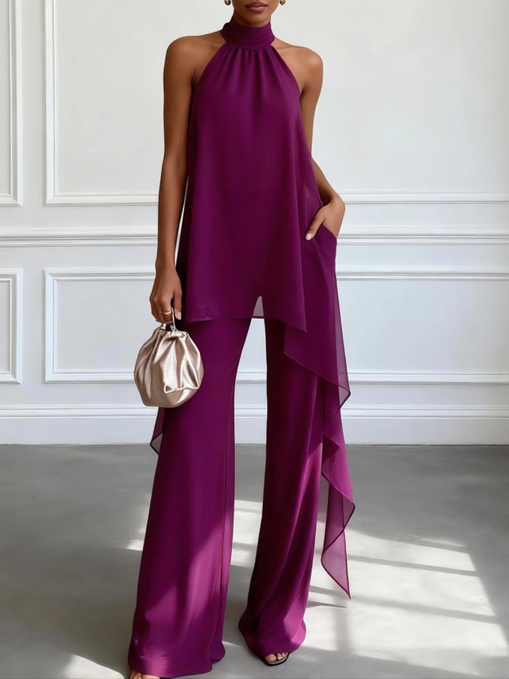 Viola | Conjunto Elegante Halter com Calças para Mulher