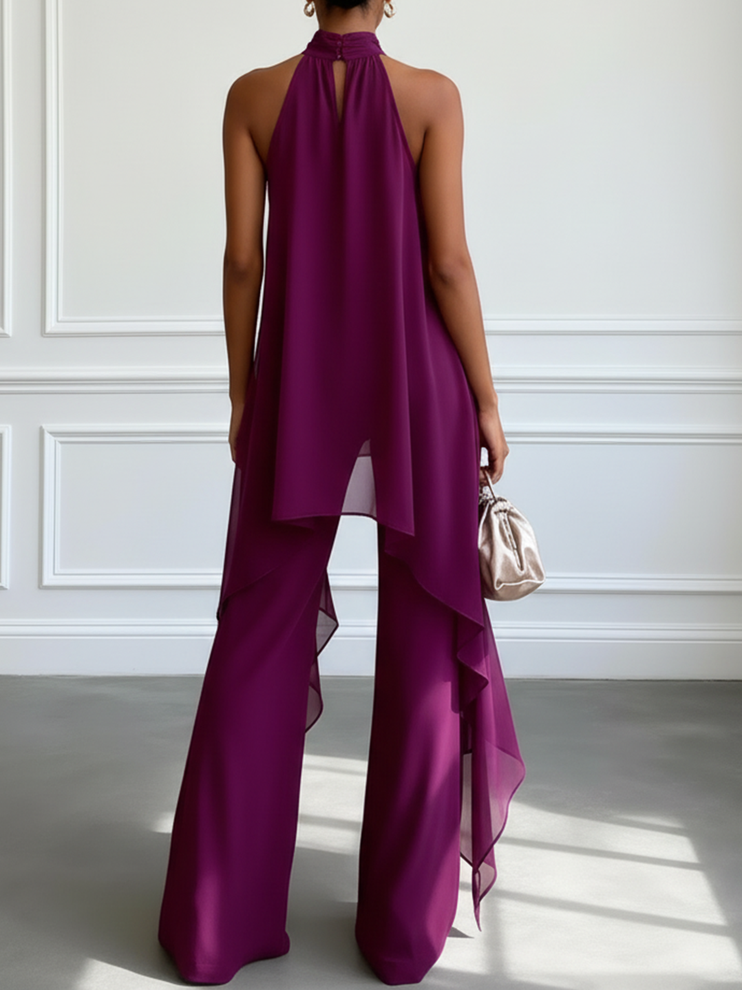 Viola | Conjunto Elegante Halter com Calças para Mulher