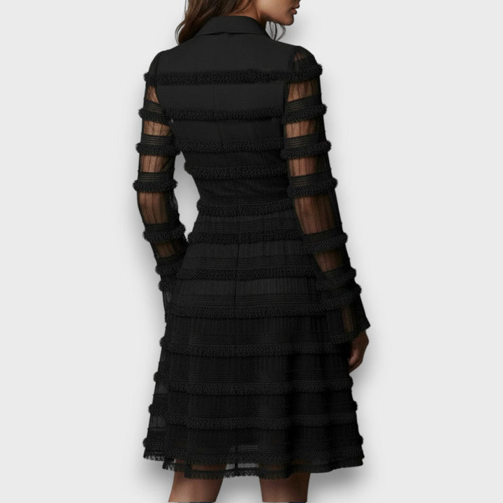 Parisa – Vestido de Mulher Midi com Franjas Transparentes
