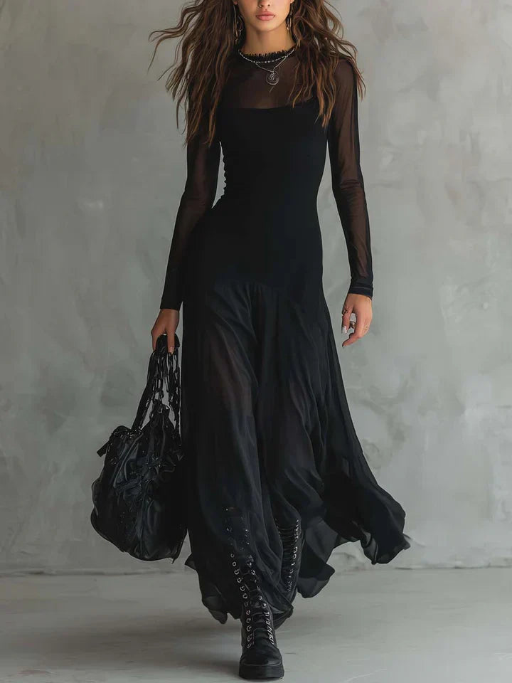 Orlina™ | Vestido Fluido de Camadas Transparentes