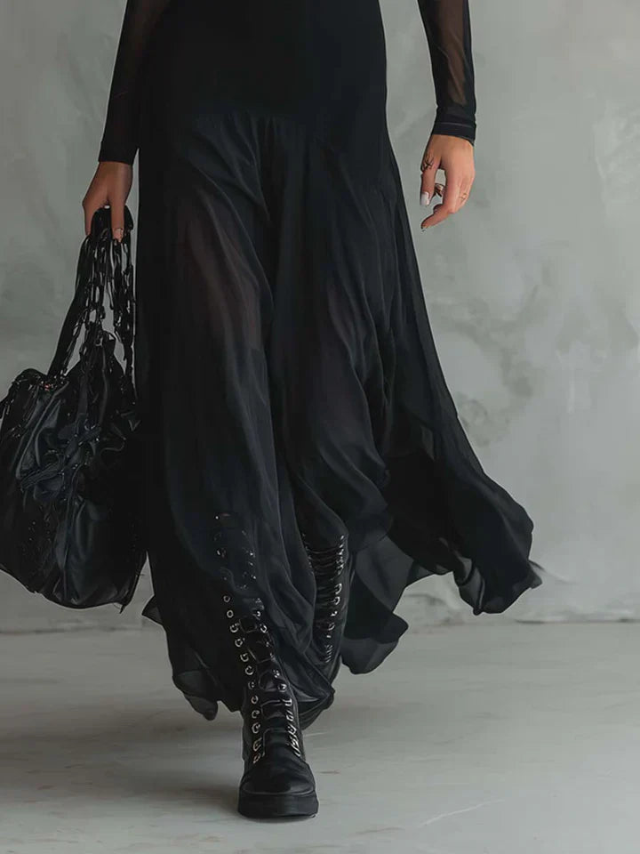 Orlina™ | Vestido Fluido de Camadas Transparentes