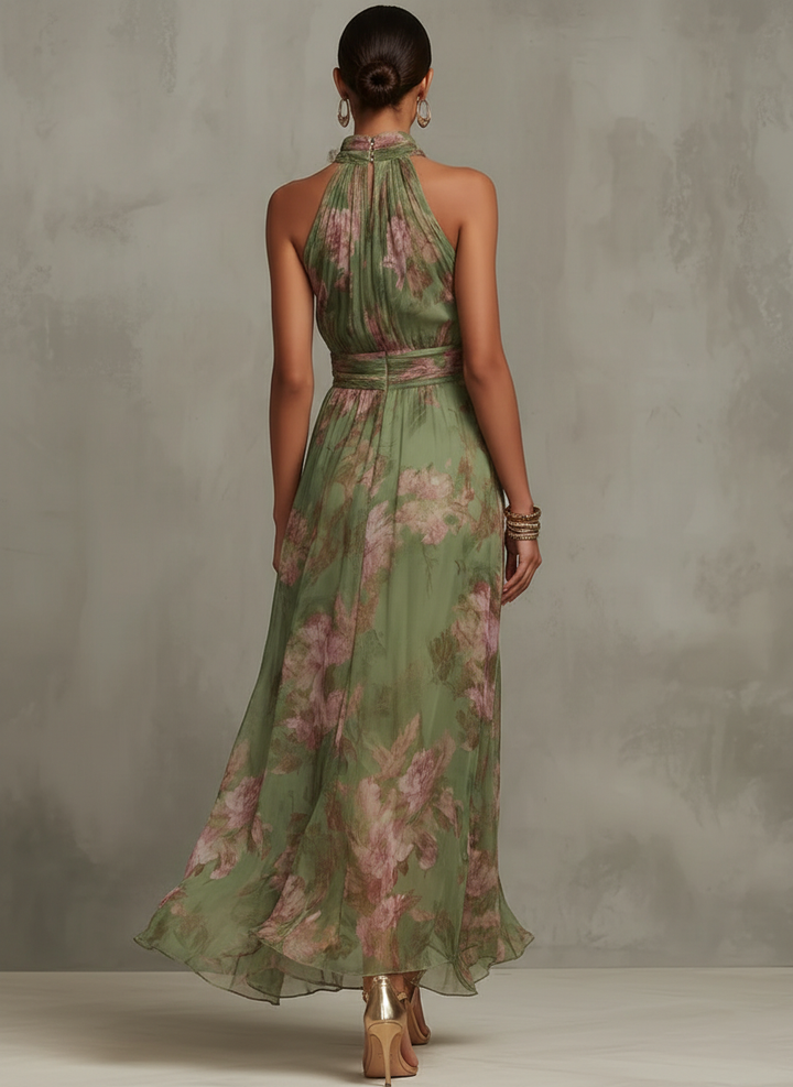 Sara | Vestido Floral con Escote Halter