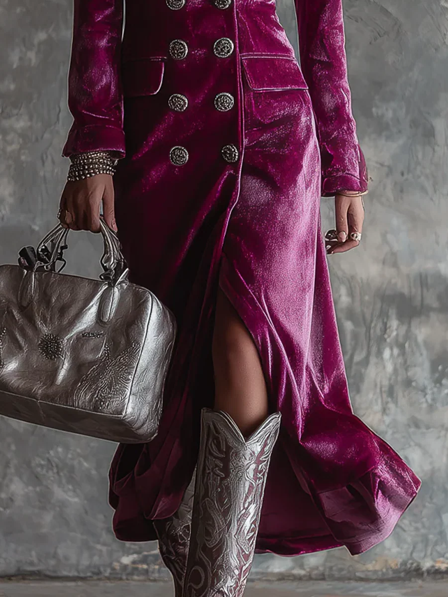 Vivienne | Blazerjurk de veludo luxuoso com botões
