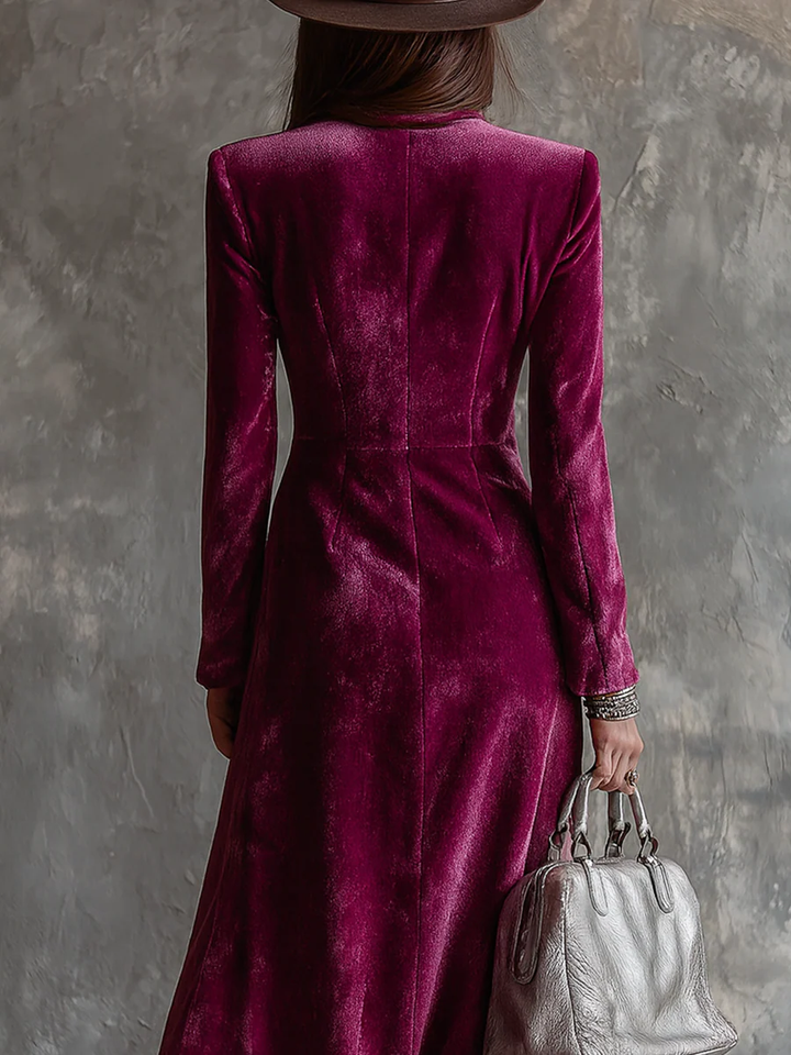 Vivienne | Blazerjurk de veludo luxuoso com botões