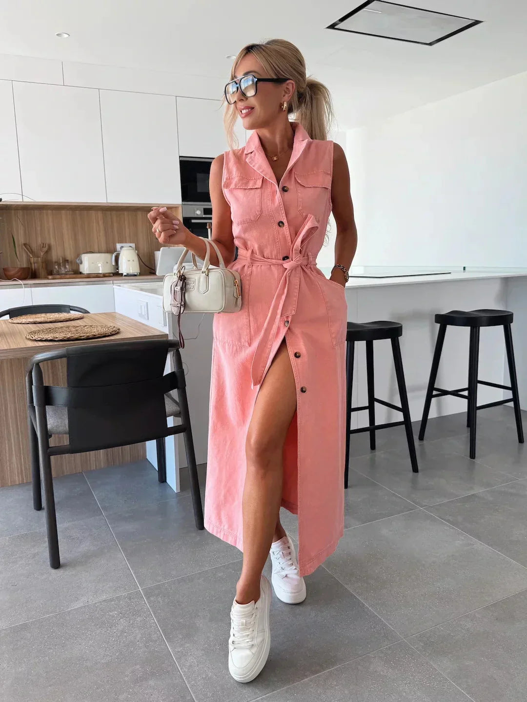 Isabelle | Vestido Maxi de Denim para Mulher