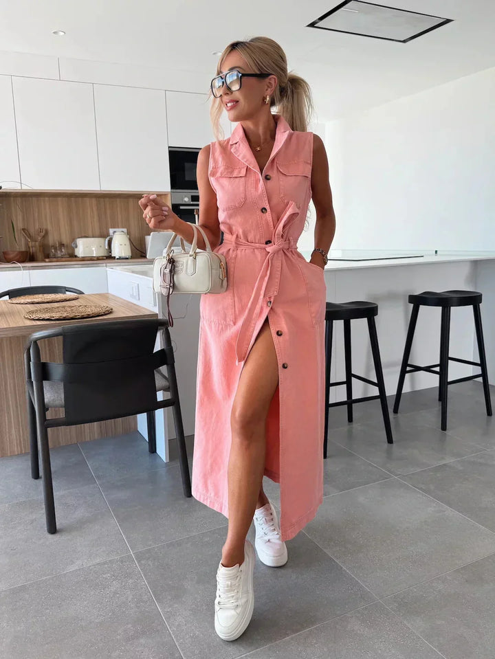 Isabelle | Vestido Maxi de Denim para Mulher