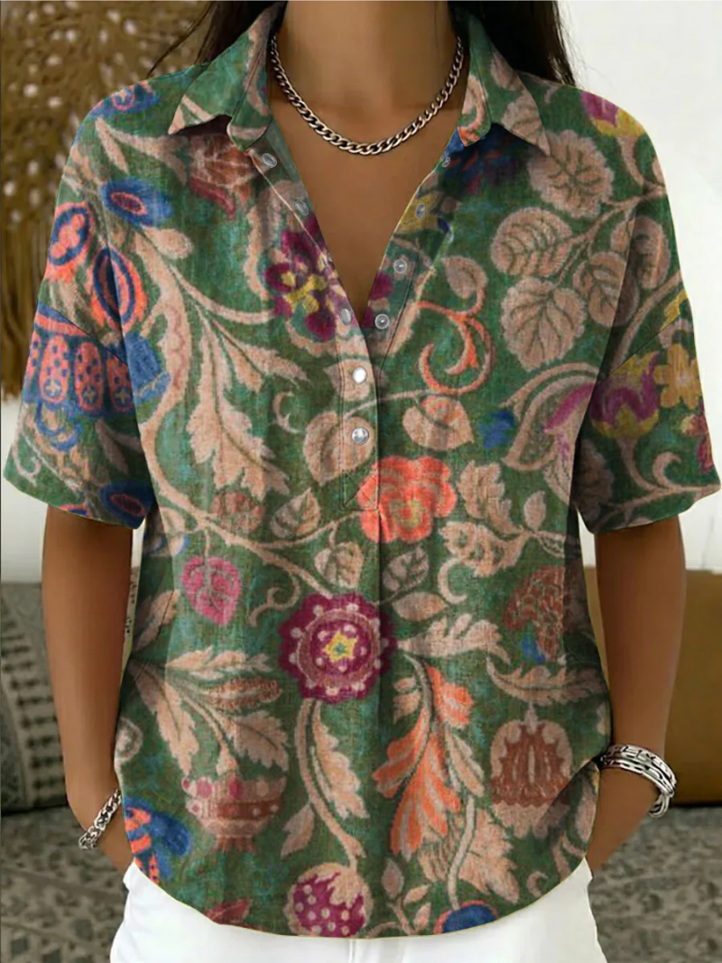 Anna – Blusa com gola e estampado para Mulher