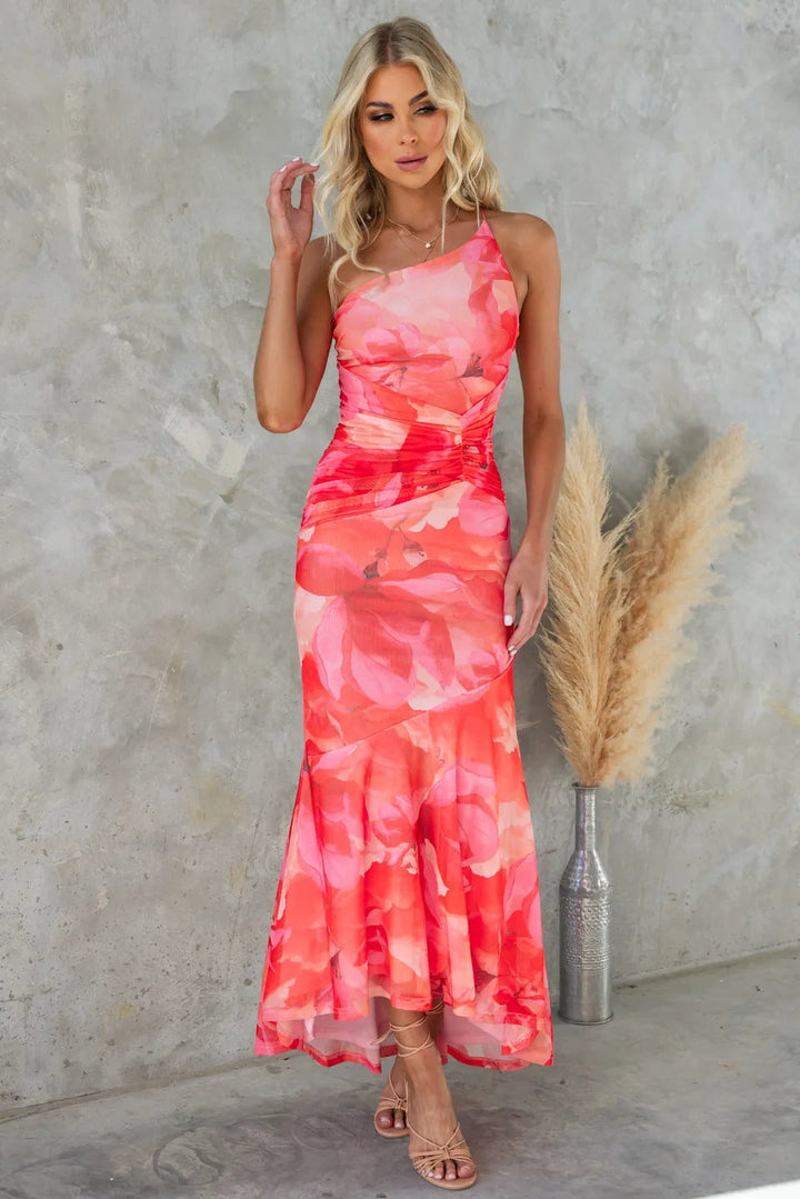 Layla | Vestido Plissado de Um Ombro para Mulher