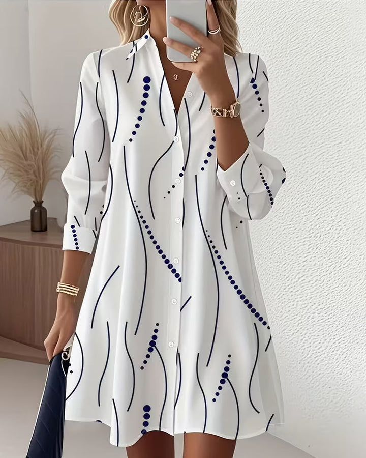 Claudine - Vestido camisa elegante e fluido para Mulher