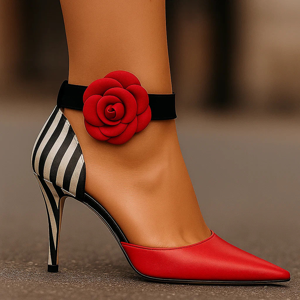 Angela | Tacones Elegância Floral para Mulher