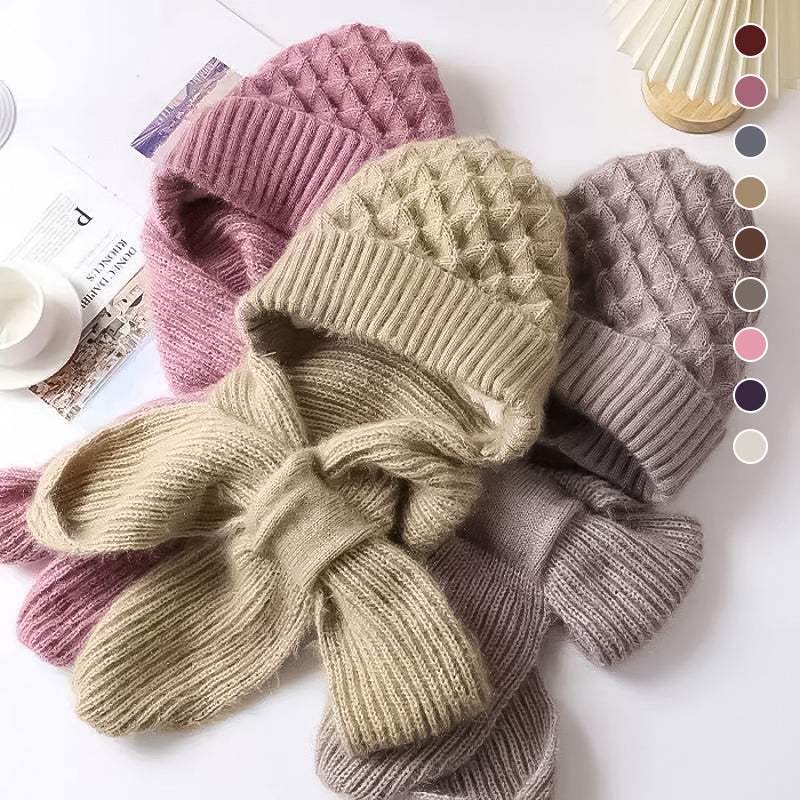 Polar - Gorro e cachecol corta-vento forrados em polar