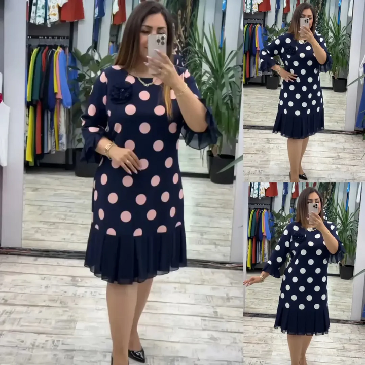 Paola | Vestido plissado de bolinhas para Mulher