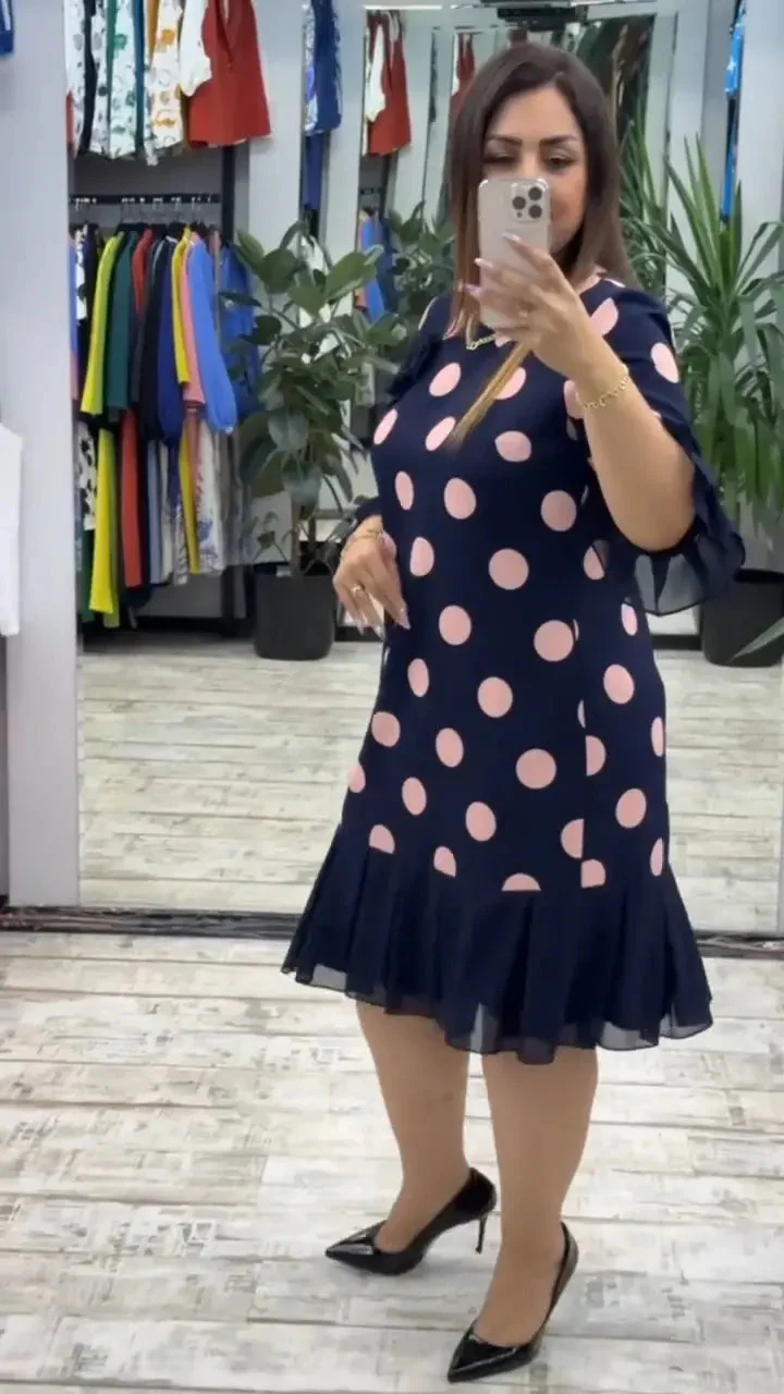 Paola | Vestido plissado de bolinhas para Mulher