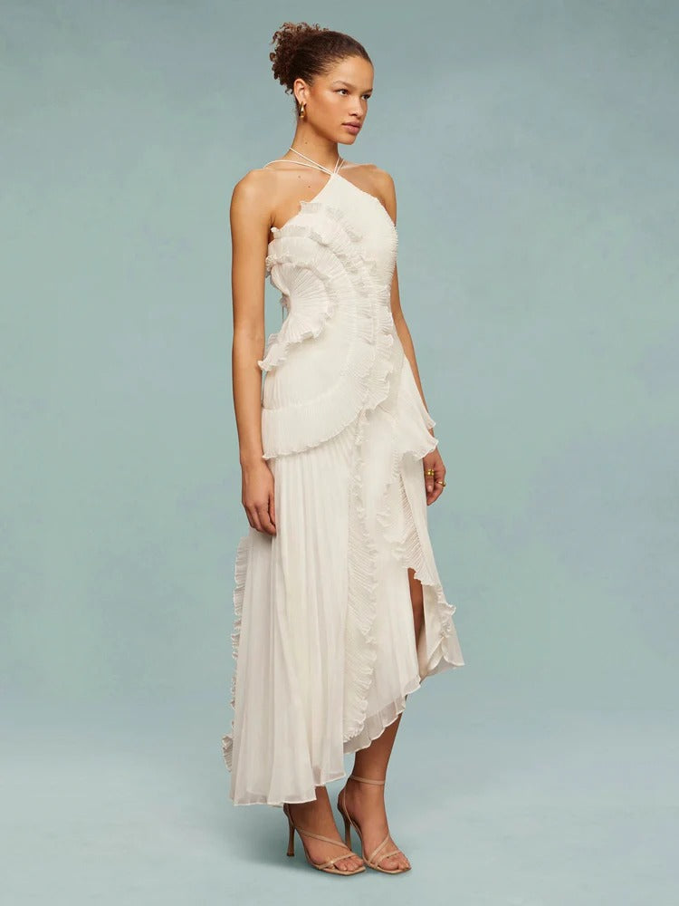 OLAYA | Vestido longo com babados de Mulher
