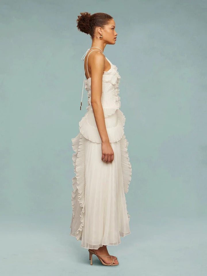 OLAYA | Vestido longo com babados de Mulher