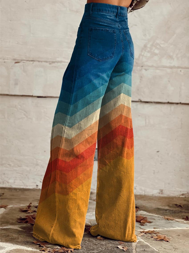 Olivia | Calças artísticas degradadas premium para mulher