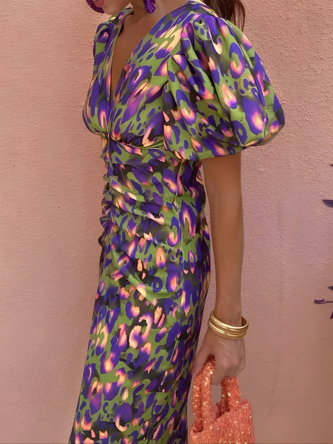 Tora - Vestido com mangas plissadas para Mulher