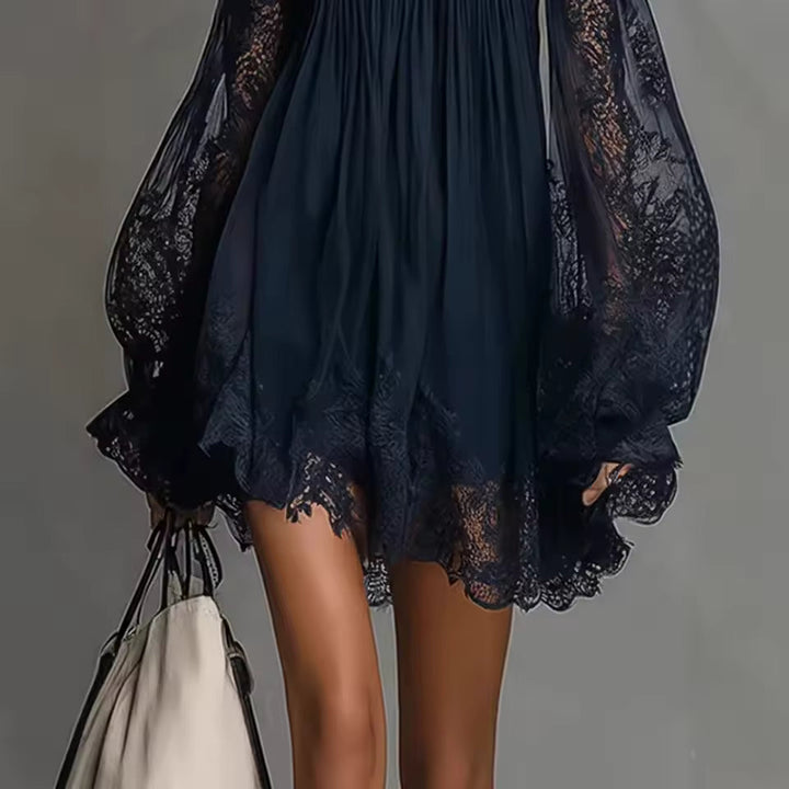 DINA - VESTIDO MINI COM OMBROS DESCUBERTOS EM RENDAS PARA MULHER