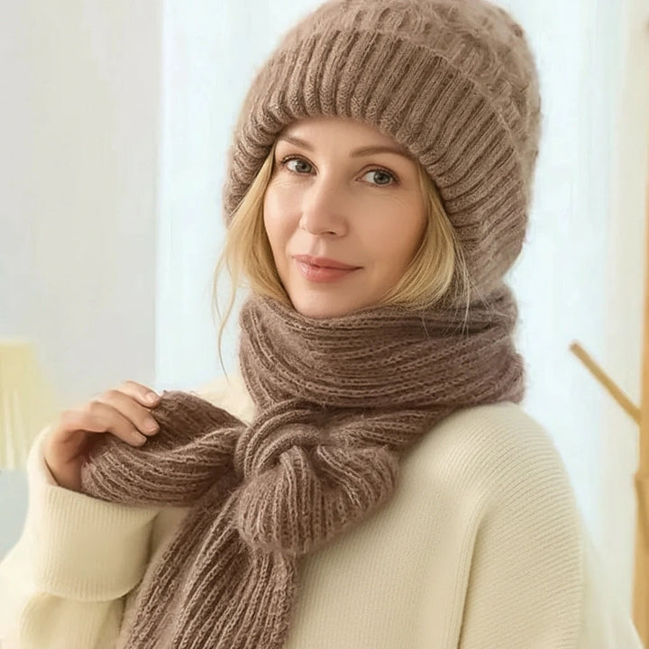 Polar - Gorro e cachecol corta-vento forrados em polar