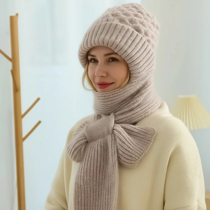 Polar - Gorro e cachecol corta-vento forrados em polar