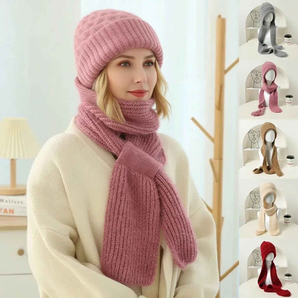 Polar - Gorro e cachecol corta-vento forrados em polar