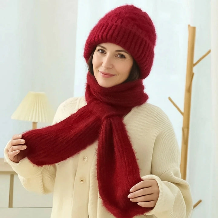 Polar - Gorro e cachecol corta-vento forrados em polar