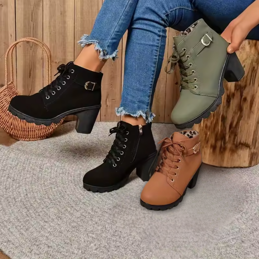 Lorena™| Botins em Imitação de Couro | Edição Premium