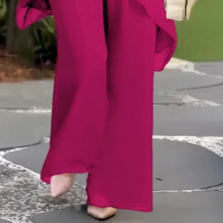 Herlene™ | Conjunto de Mulher Chic Assimétrico de Top e Calças