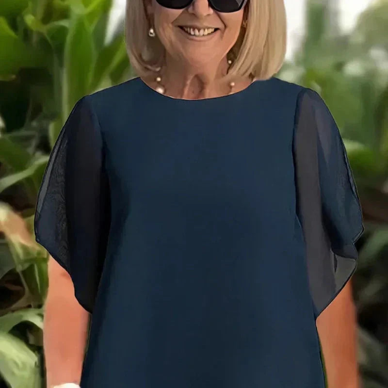 Herlene™ | Conjunto de Mulher Chic Assimétrico de Top e Calças