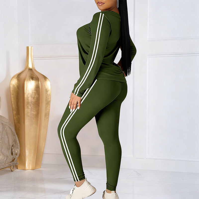 Lila - Conjunto de fato de treino de 2 peças para mulheres com mangas longas