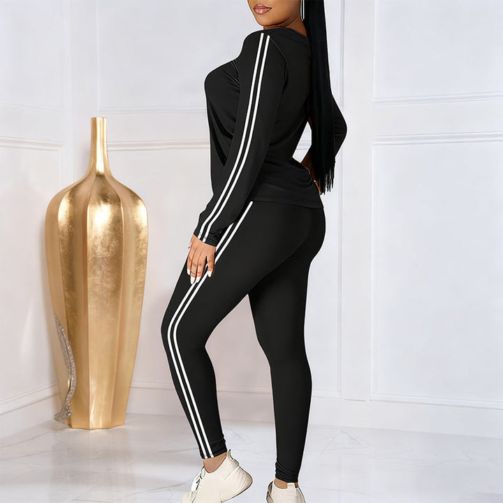 Lila - Conjunto de fato de treino de 2 peças para mulheres com mangas longas