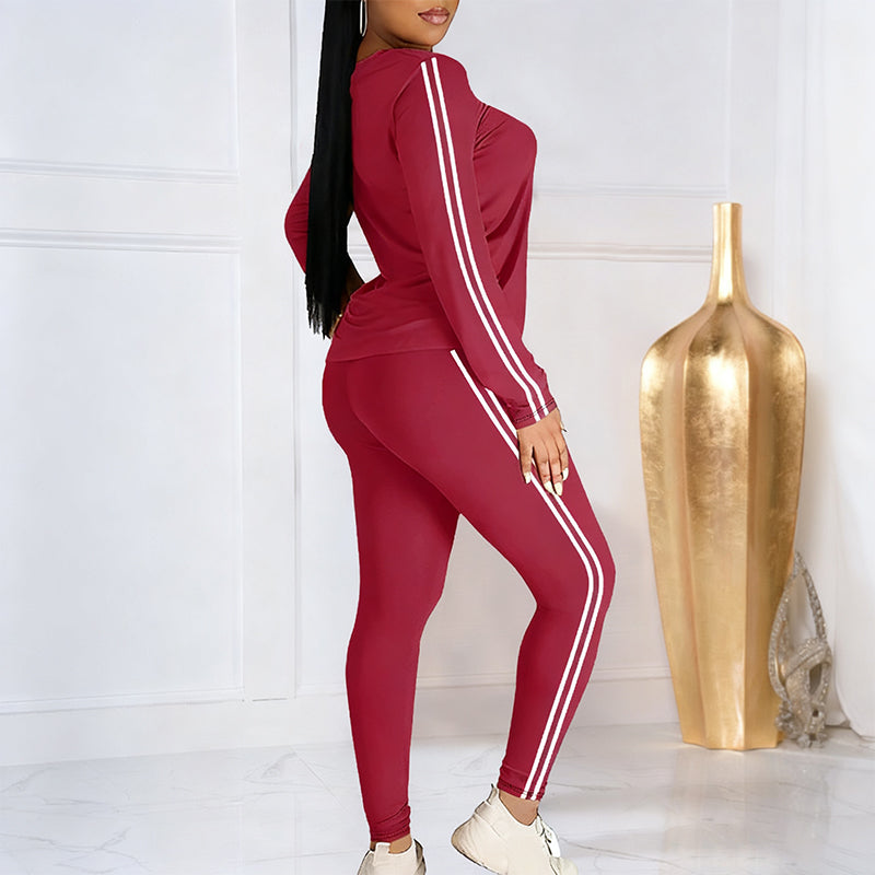 Lila - Conjunto de fato de treino de 2 peças para mulheres com mangas longas