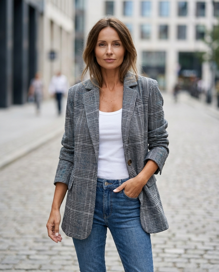 Alicja | Blazer elegante a quadrados para Mulher