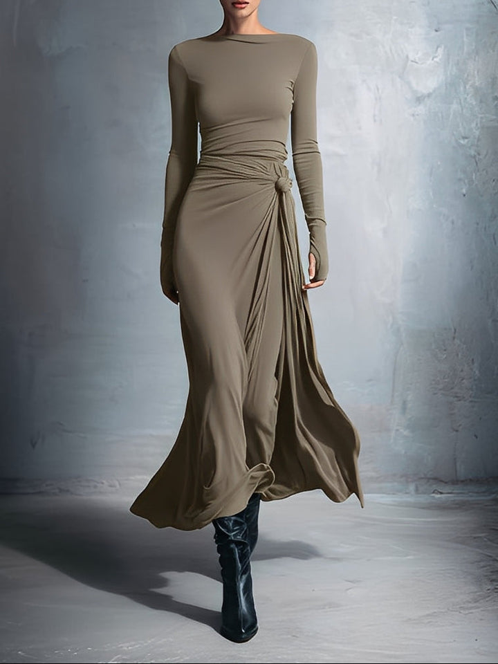 Naiara ❘ Vestido maxi com nó lateral para Mulher