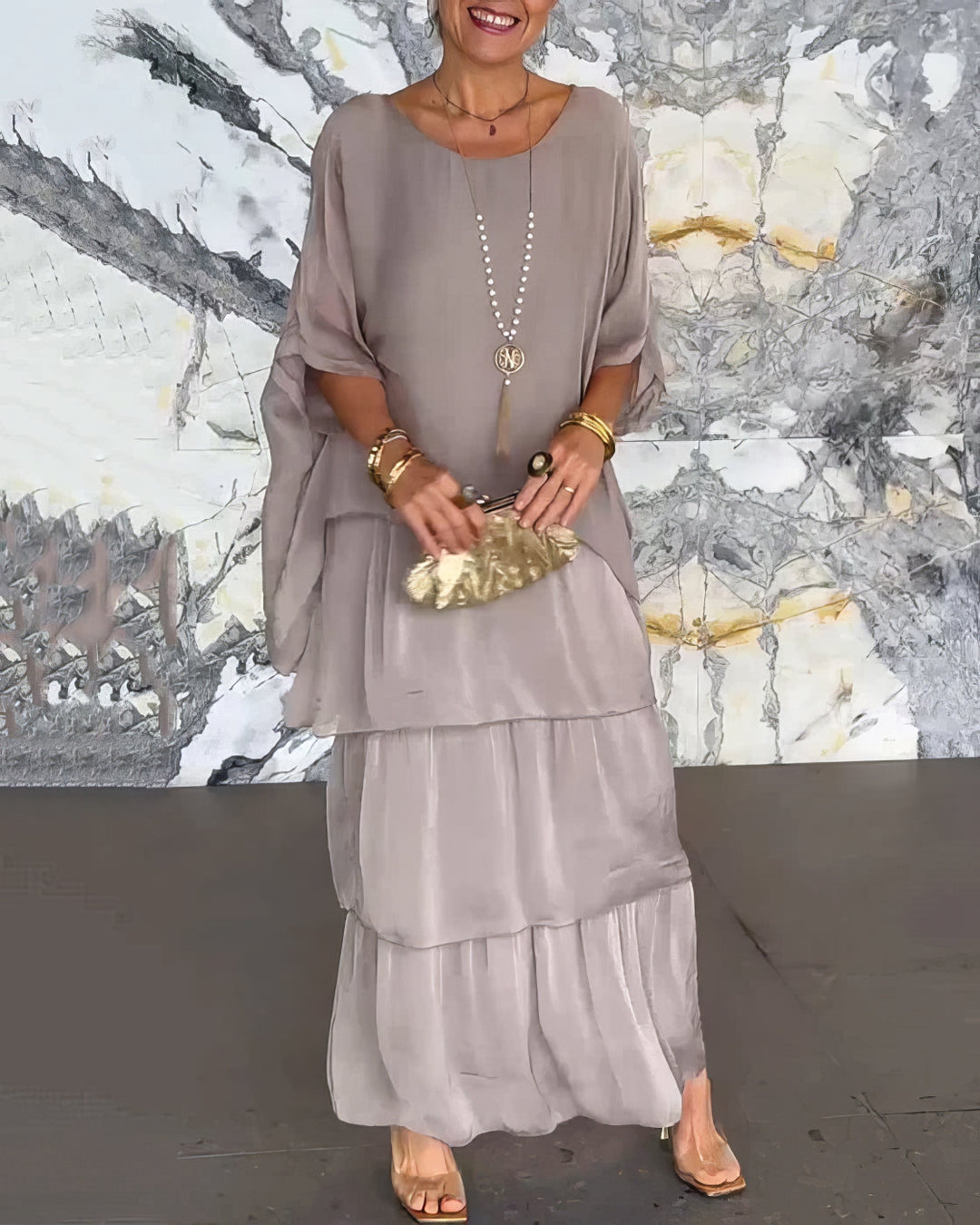 Lara - Vestido artístico folgado para Mulher