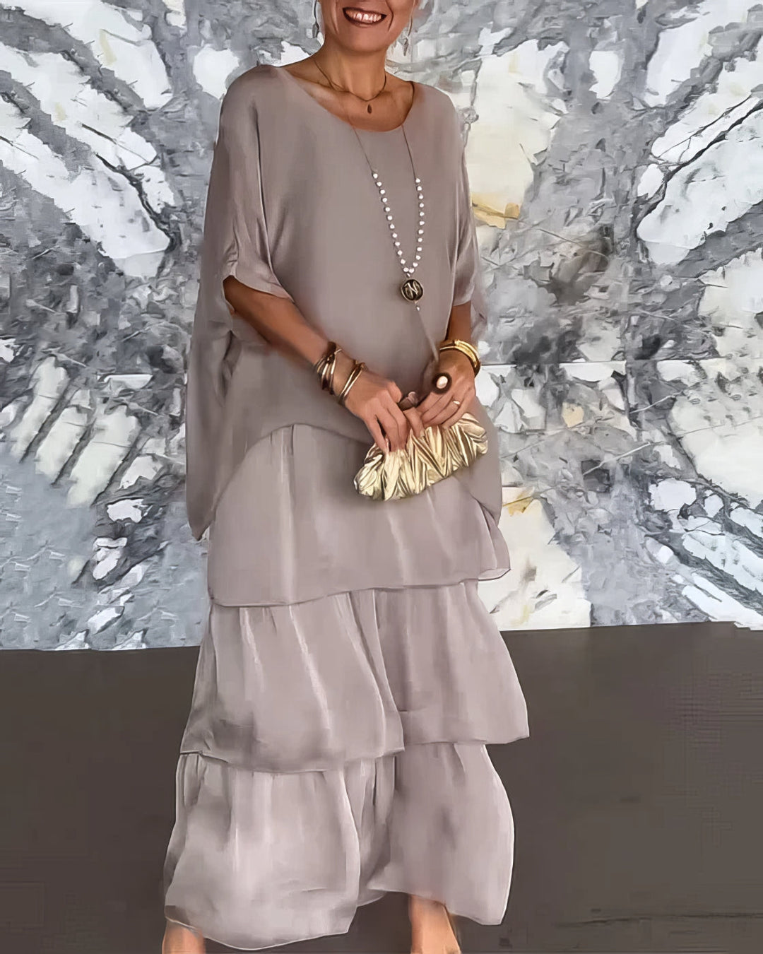 Lara - Vestido artístico folgado para Mulher